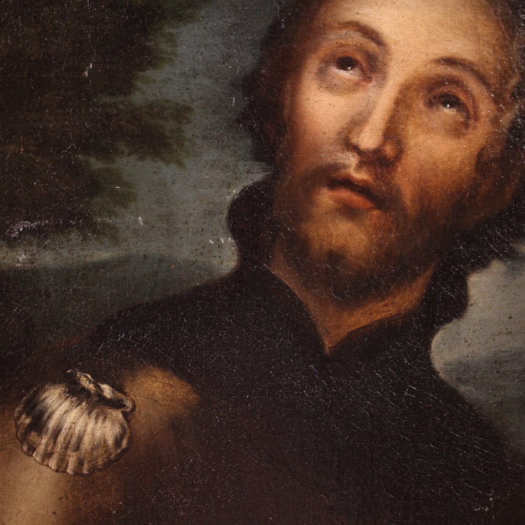 Grande dipinto religioso del XVII secolo, San Rocco-photo-3