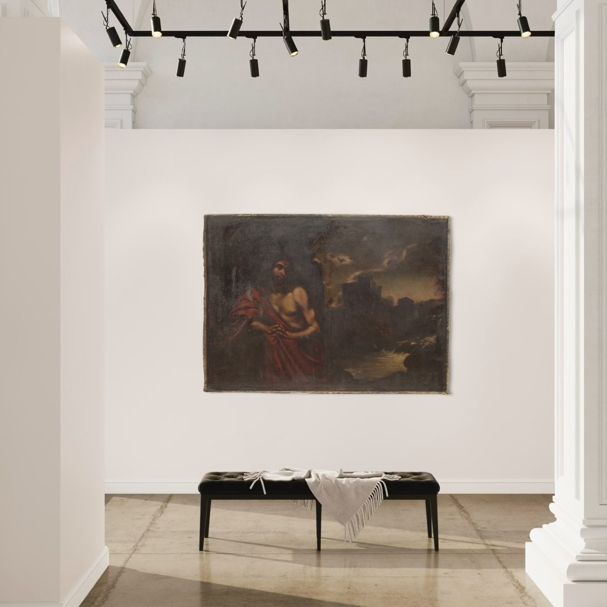 Grande quadro italiano del XVII secolo, San Giovanni Battista-photo-3