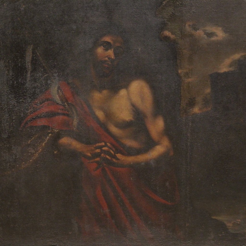 Grande quadro italiano del XVII secolo, San Giovanni Battista-photo-4