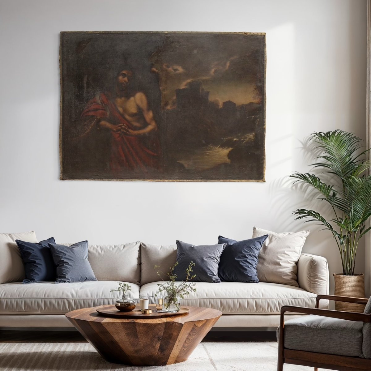 Grande quadro italiano del XVII secolo, San Giovanni Battista-photo-3