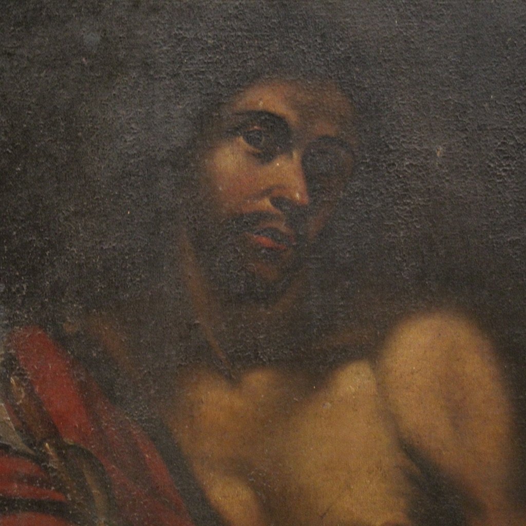 Grande quadro italiano del XVII secolo, San Giovanni Battista-photo-4