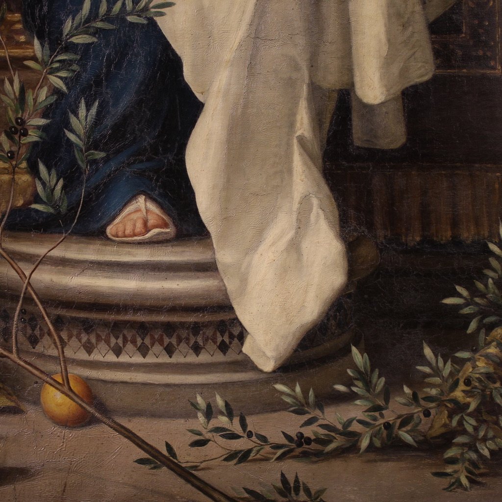 Grande dipinto italiano del XIX secolo, Madonna dell'Olivo-photo-2