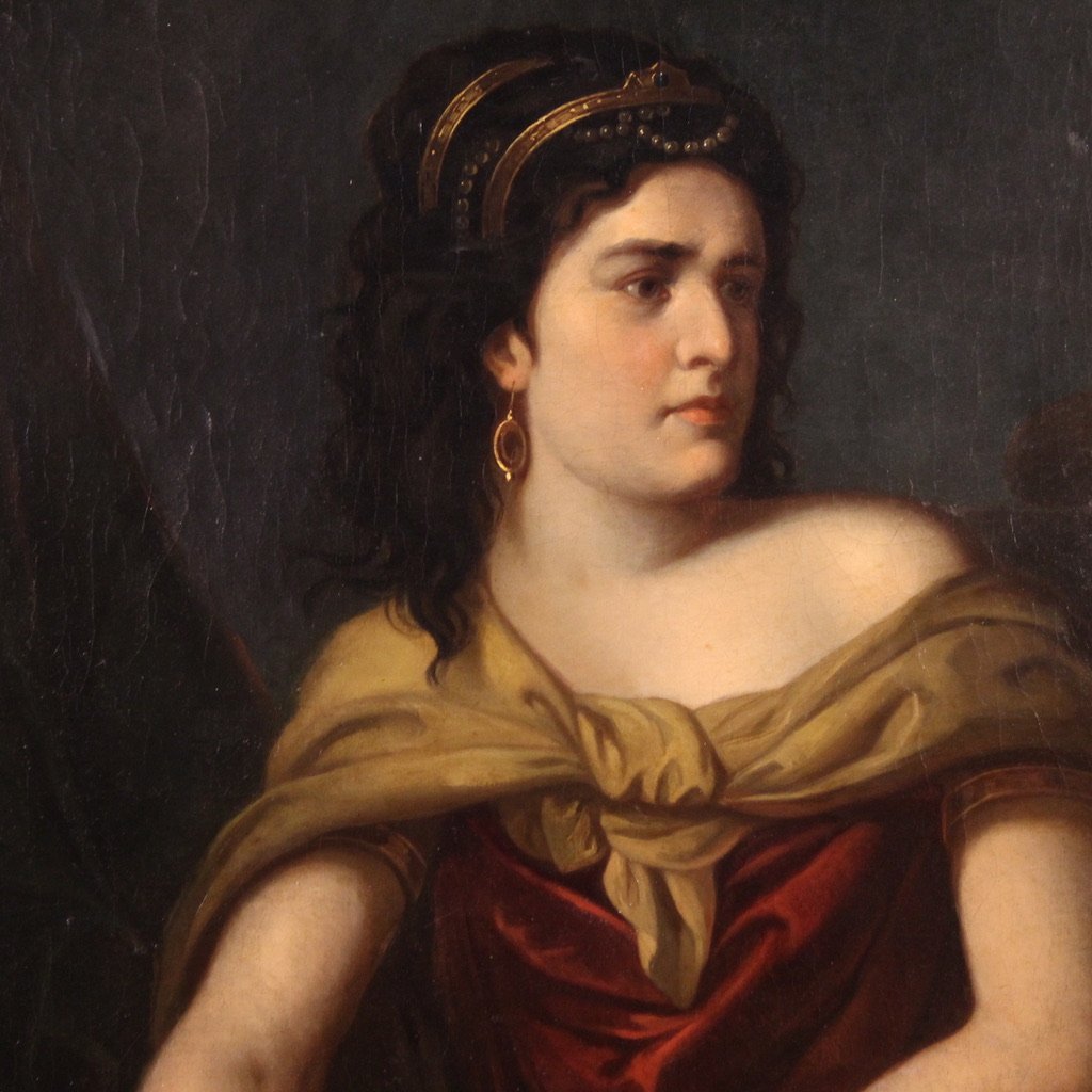 Quadro mitologico firmato J. Hickel e datato 1770, Medea-photo-3