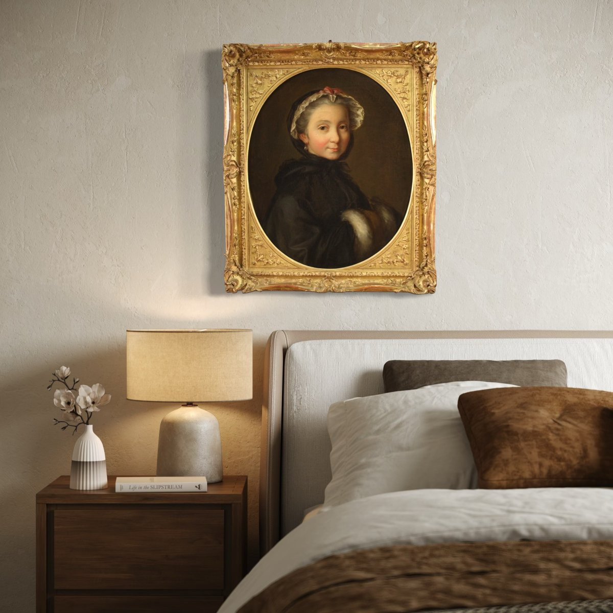 Quadro italiano del XVIII secolo, ritratto di giovane dama-photo-4