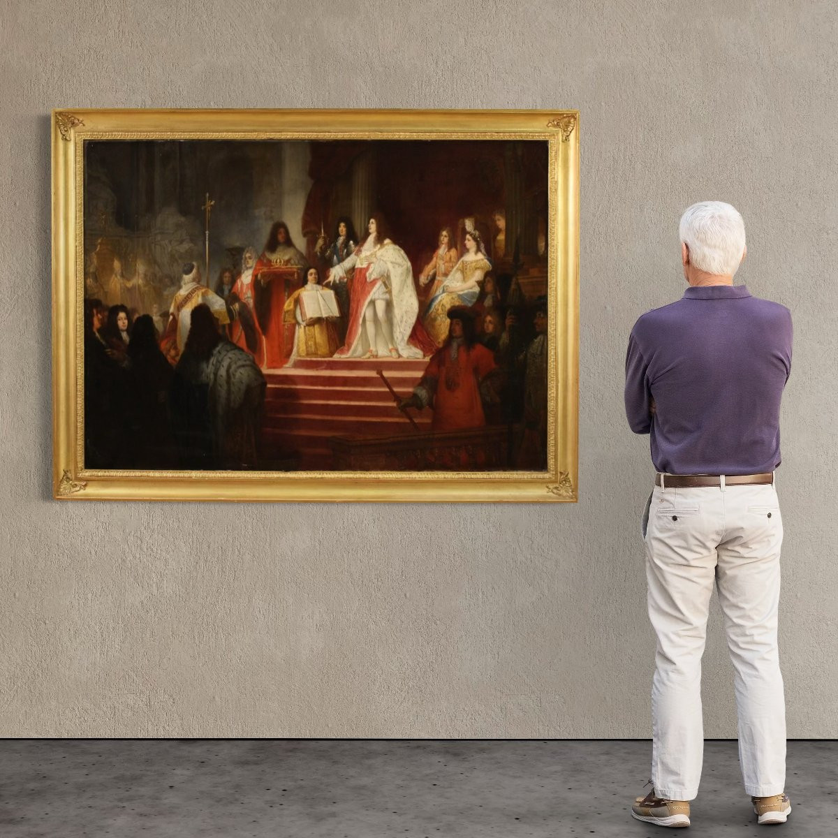 Incoronazione di Vittorio Amedeo II, dipinto firmato Ed. Hamman e datato 1866-photo-3