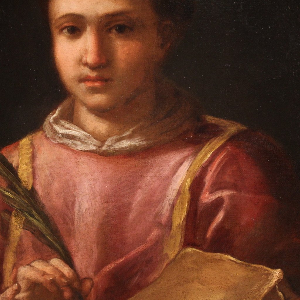 Grande dipinto ovale italiano del XVII secolo, San Lorenzo-photo-7