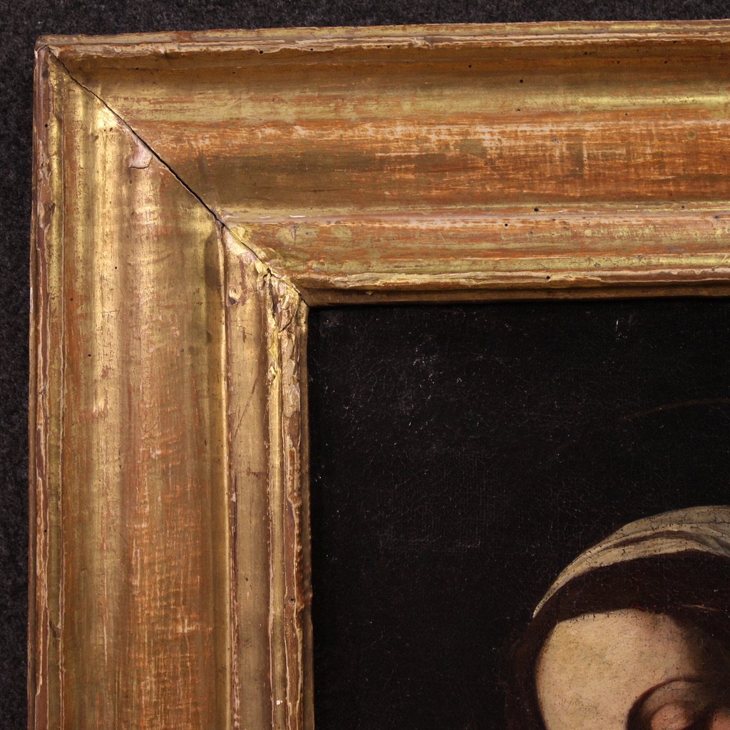 Antico quadro italiano del XVII secolo, Sacra Famiglia-photo-2
