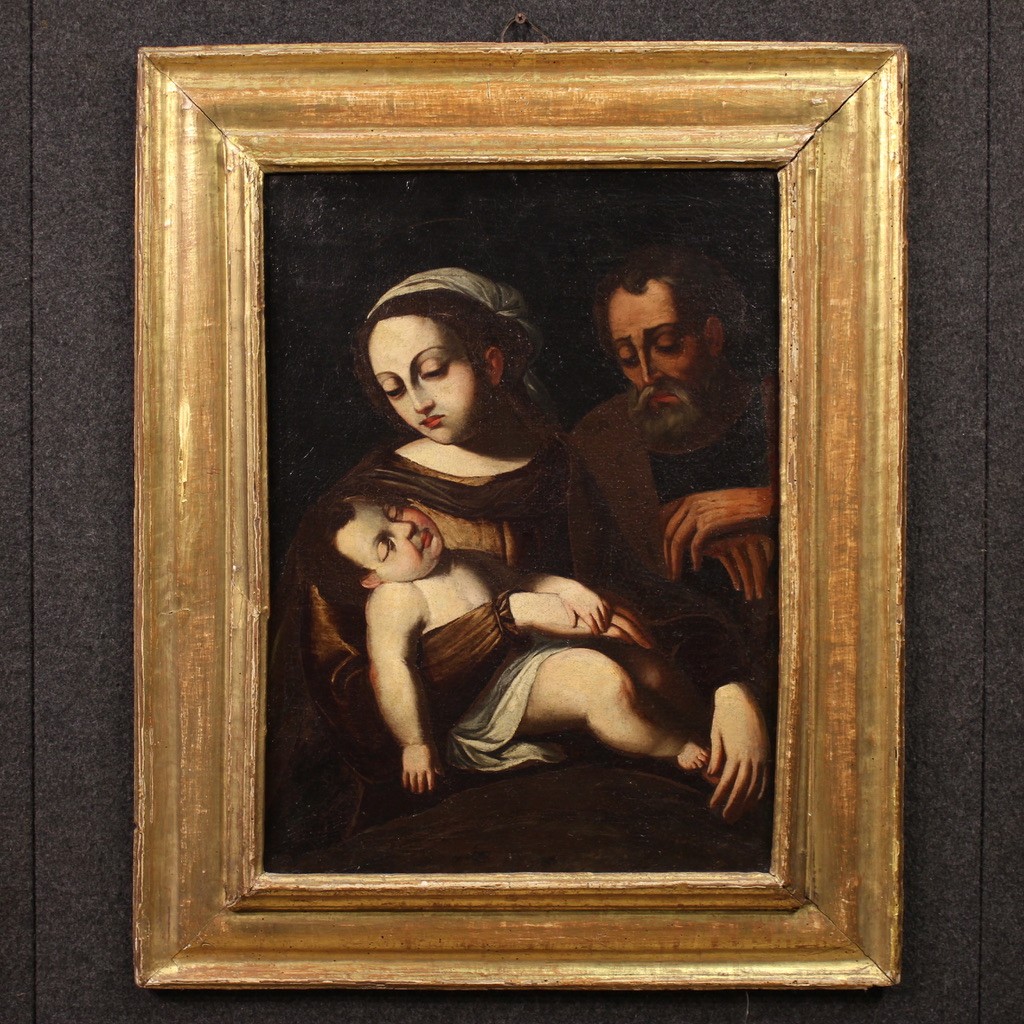 Antico quadro italiano del XVII secolo, Sacra Famiglia