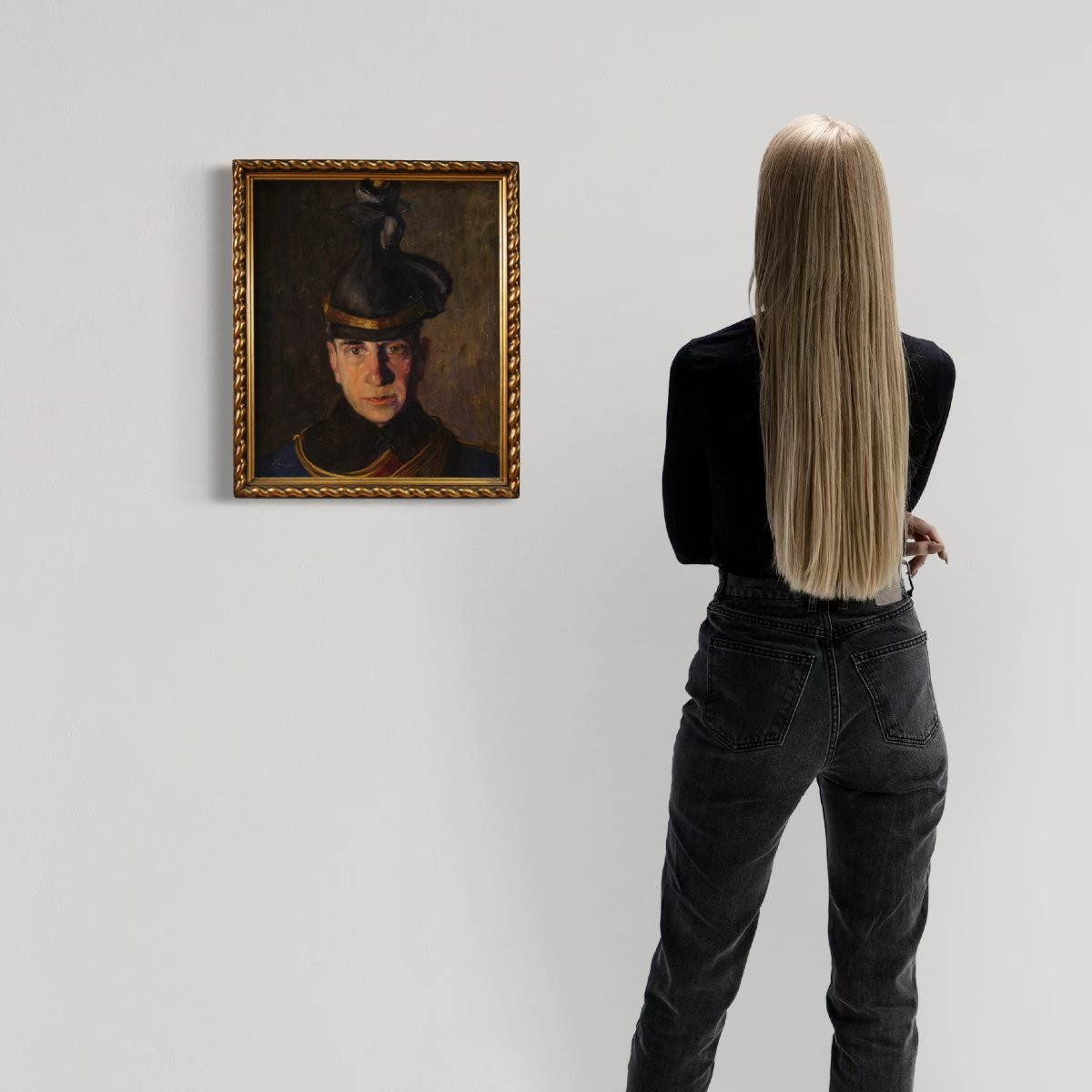 Dipinto ritratto di militare firmato Vass E. e datato 1915-photo-2