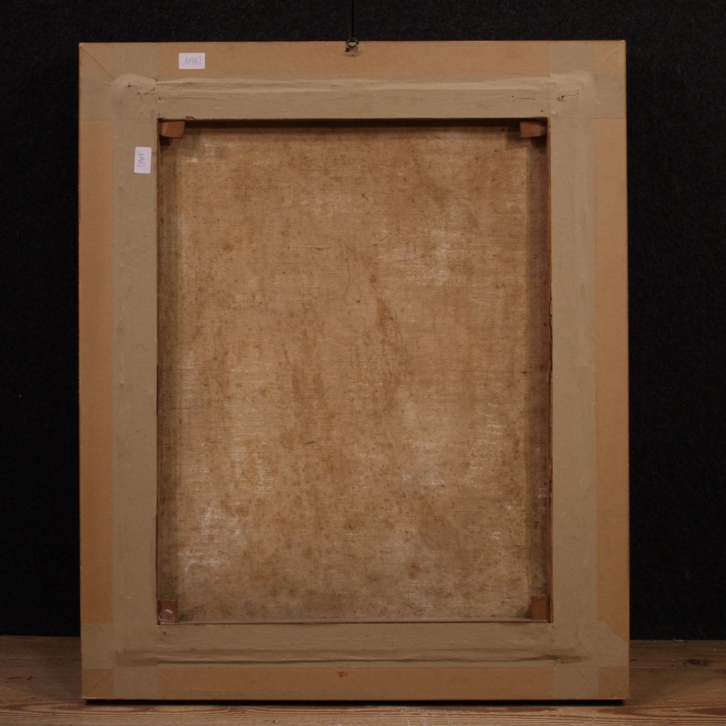 Dipinto italiano impressionista veduta di campagna con personaggi firmato E. Morteo-photo-5