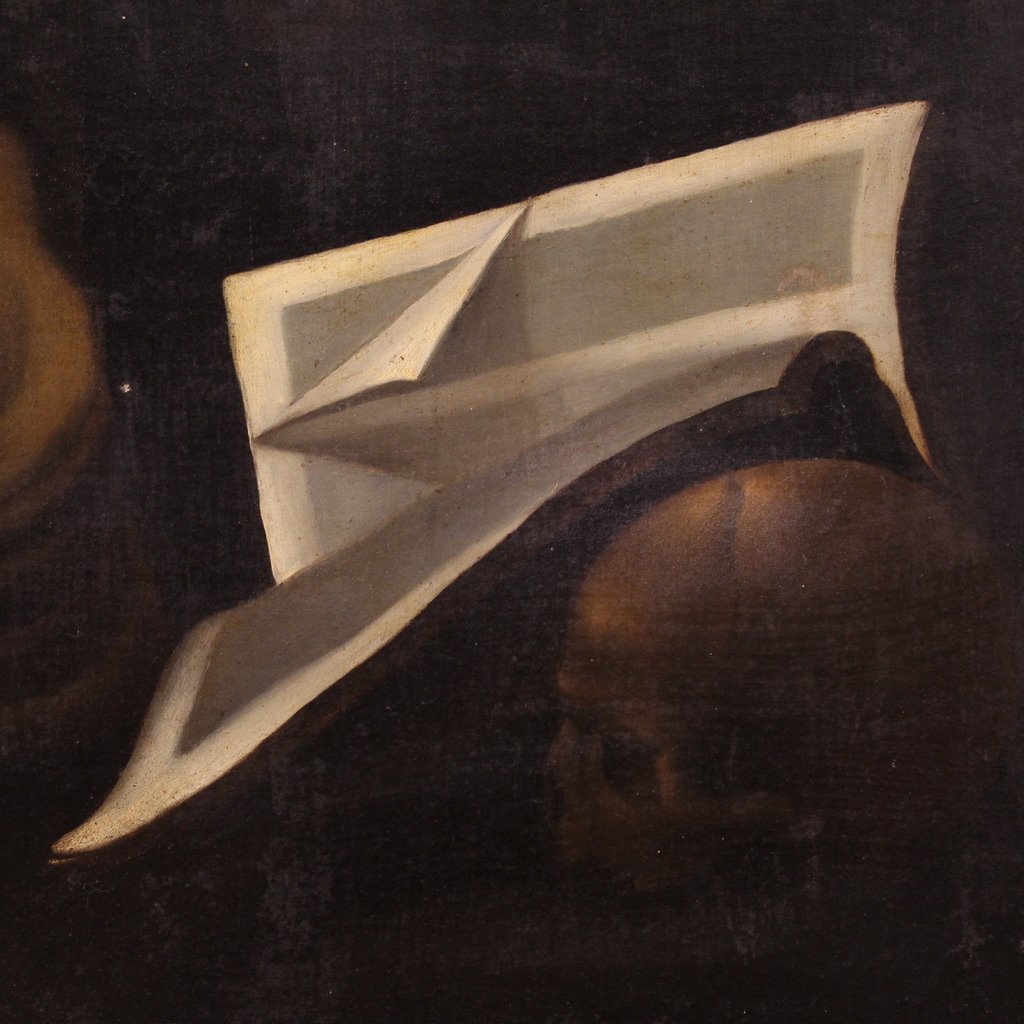 Grande quadro religioso firmato e datato 1865, San Francesco-photo-8