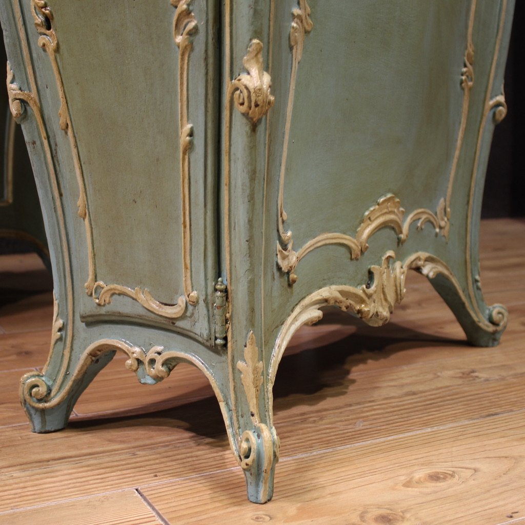 Scrittoio veneziano laccato e dipinto del XX secolo-photo-4