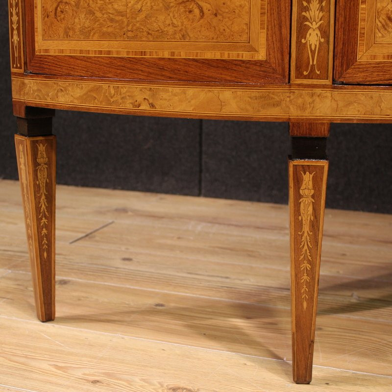 Credenza italiana a mezzaluna in stile Luigi XVI-photo-4