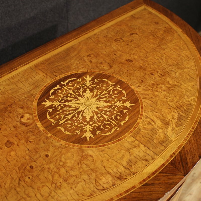 Credenza italiana a mezzaluna in stile Luigi XVI-photo-2