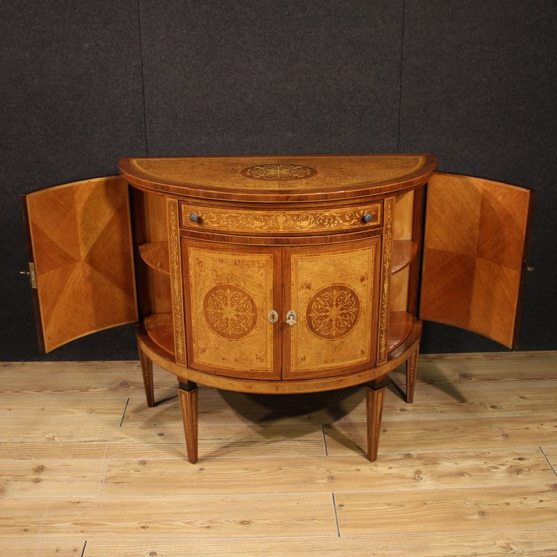 Credenza italiana a mezzaluna in stile Luigi XVI-photo-4