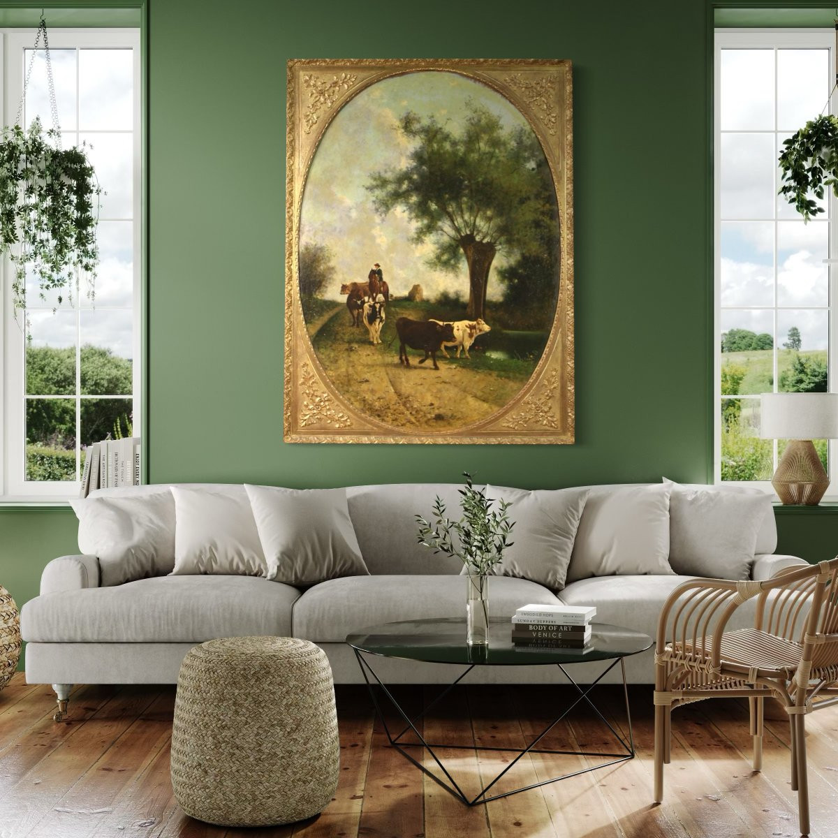 Antico dipinto italiano paesaggio firmato e datato 1881-photo-3