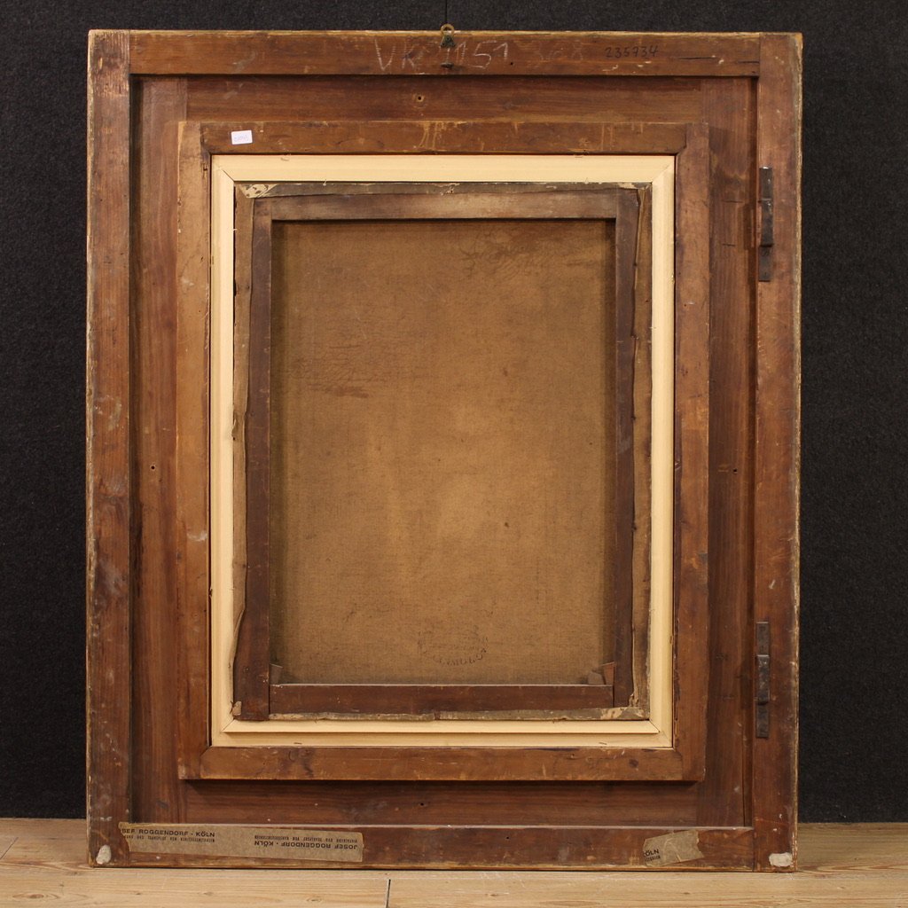 Grande dipinto ritratto di Dama del XIX secolo-photo-6