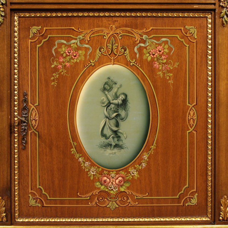 Credenza italiana in legno dipinto e dorata del XX secolo-photo-4