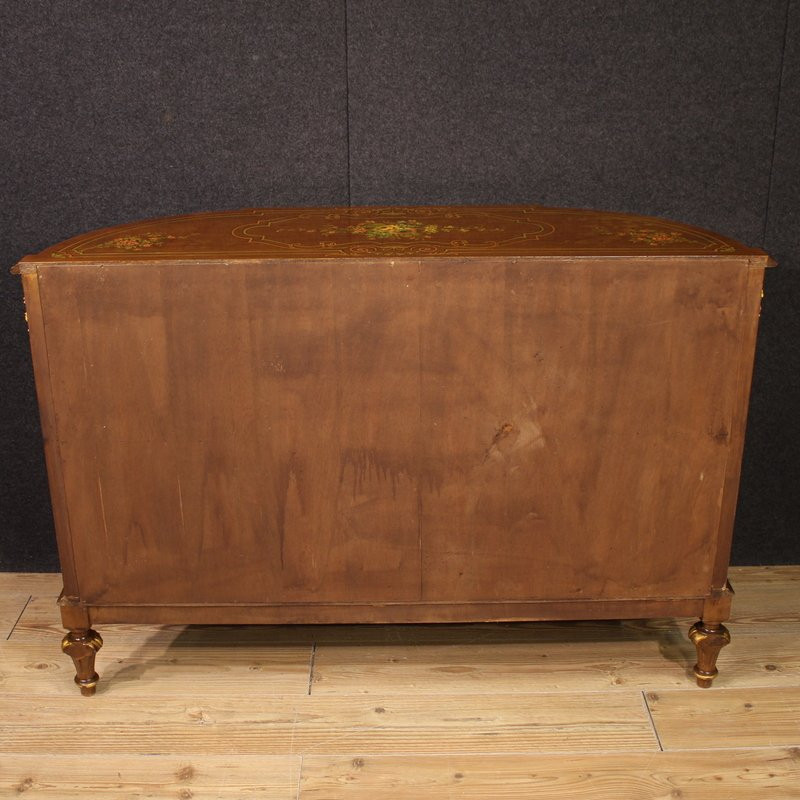 Credenza italiana in legno dipinto e dorata del XX secolo-photo-5