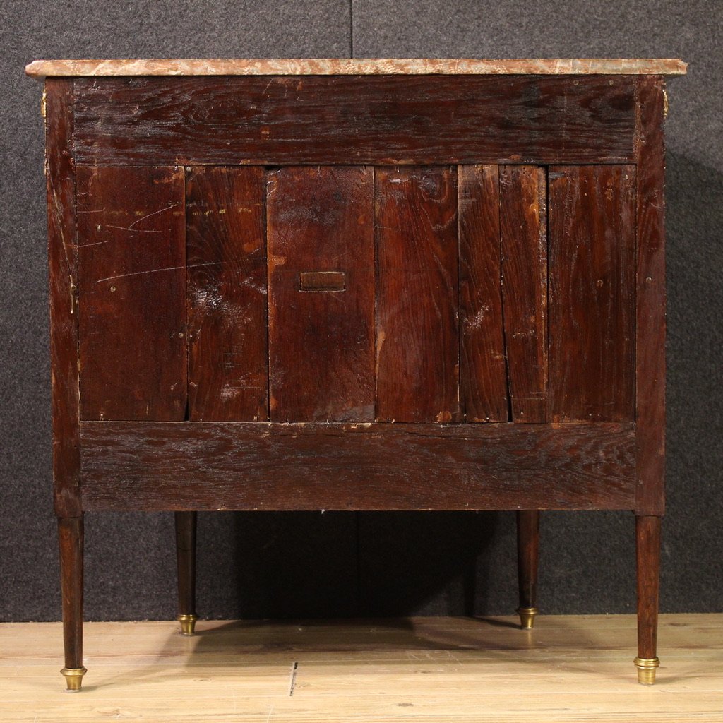 Piccolo comò francese con piano in marmo Napoleone III del XIX secolo-photo-2