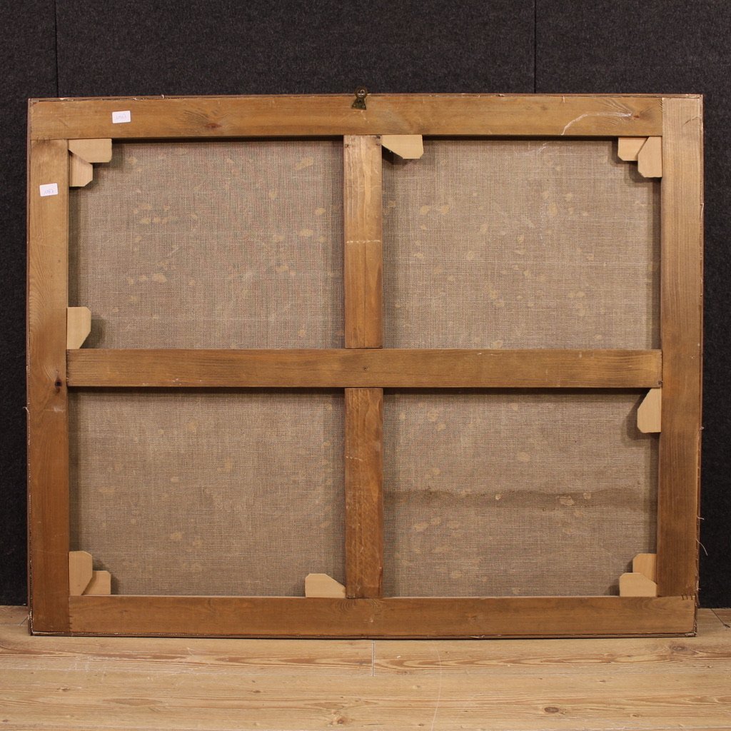 Antico dipinto italiano Cristo e L'adultera del XVIII secolo-photo-6