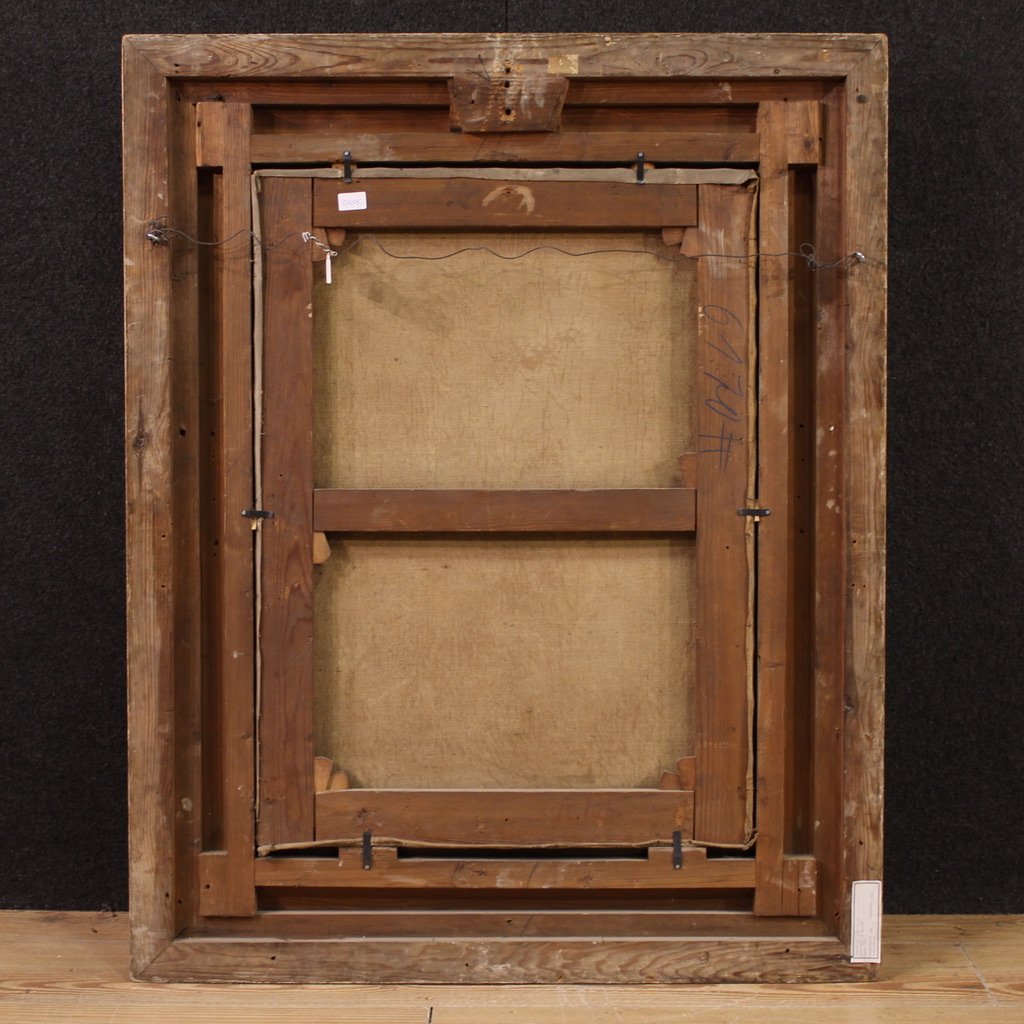 Dipinto firmato G. Spangerberg e datato 1886, scena d'interno-photo-4