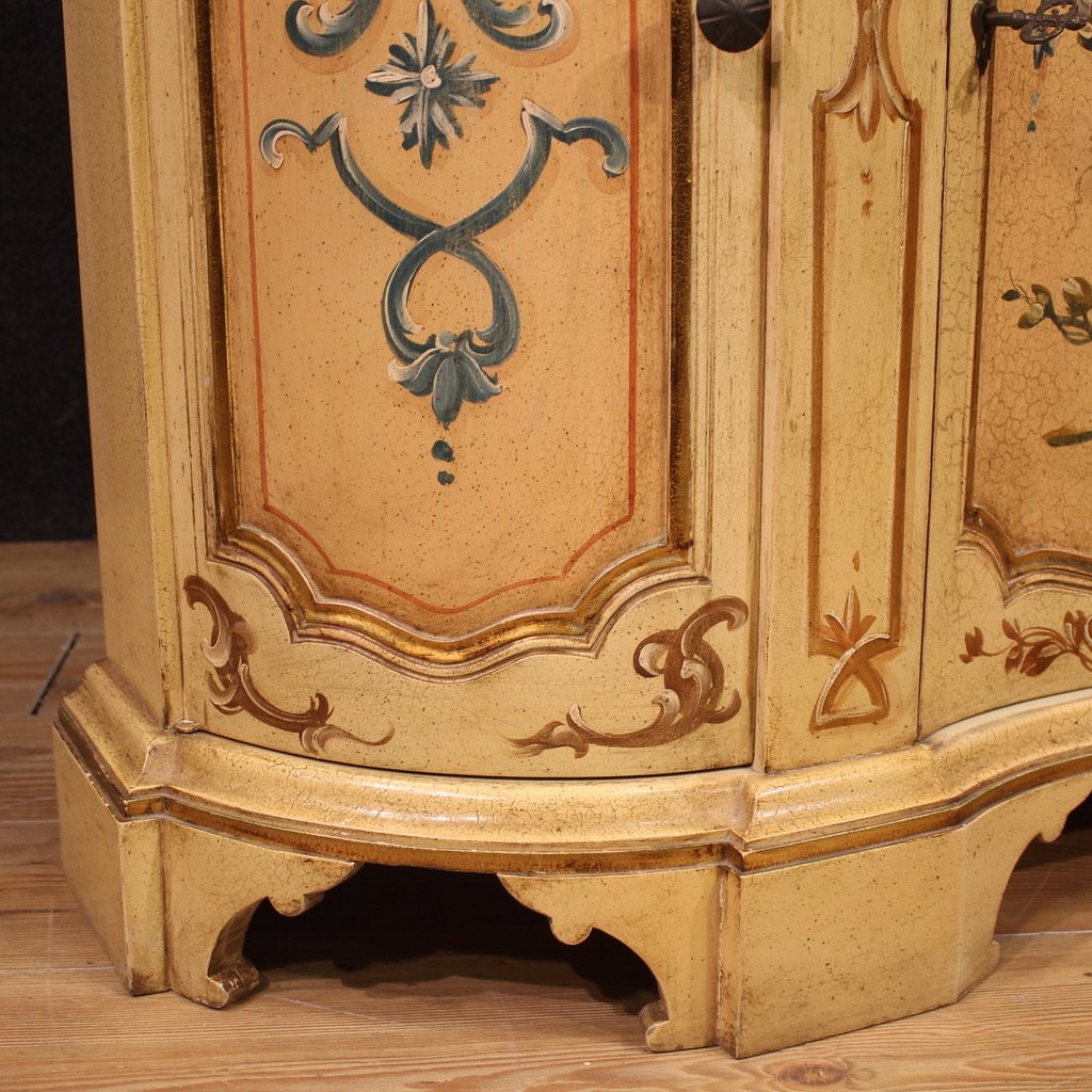 Credenza italiana laccata, dipinta e dorata del XX secolo-photo-8