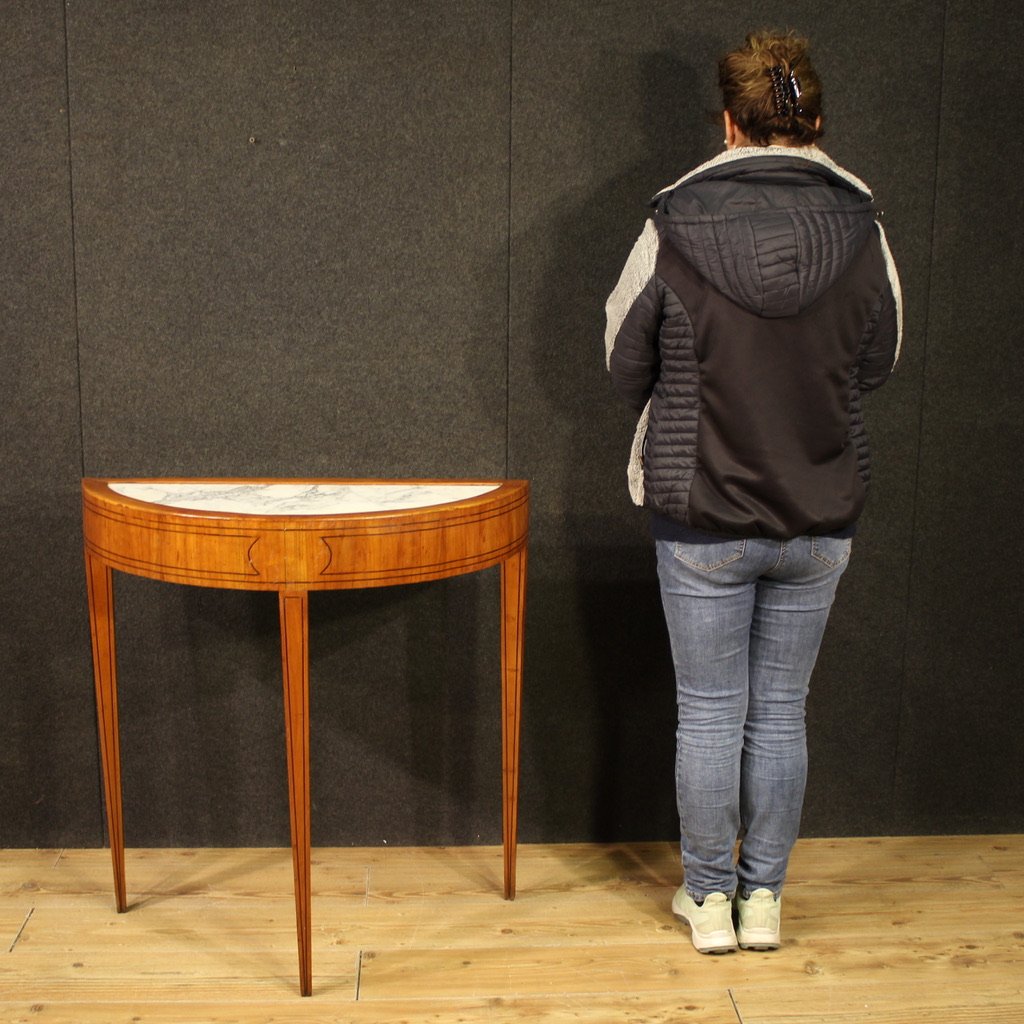 Console italiana a mezzaluna in stile Luigi XVI del XX secolo-photo-2