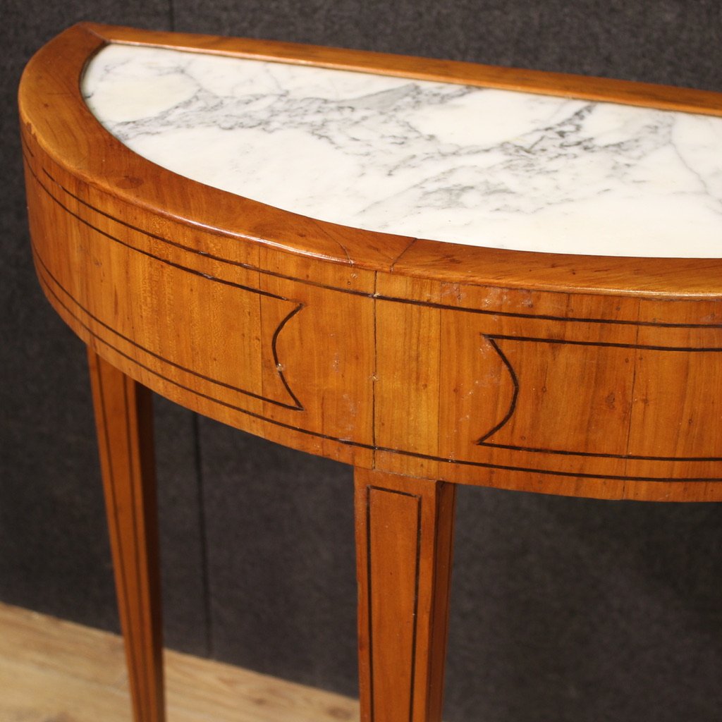 Console italiana a mezzaluna in stile Luigi XVI del XX secolo-photo-6