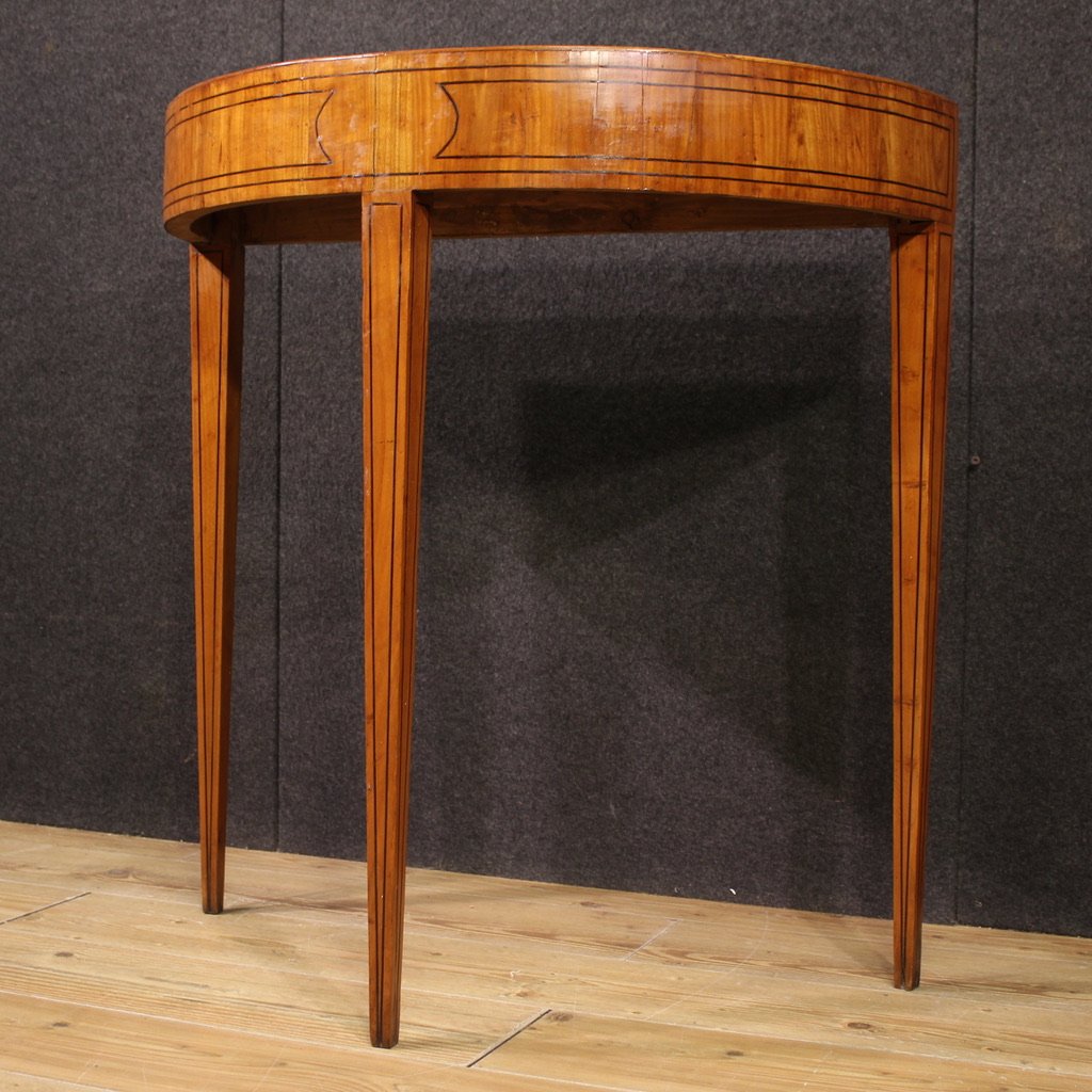 Console italiana a mezzaluna in stile Luigi XVI del XX secolo-photo-8