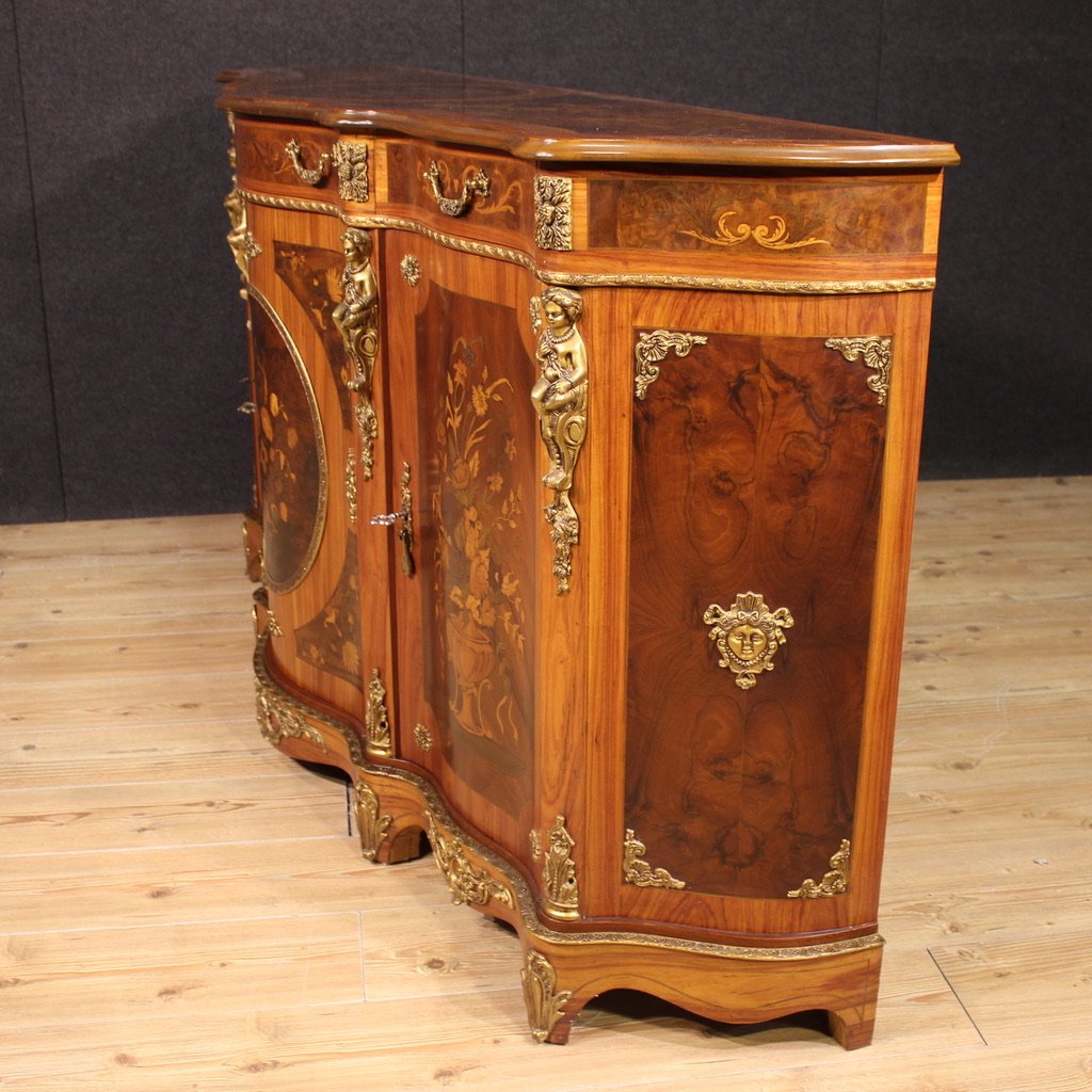 Credenza francese intarsiata del XX secolo-photo-2
