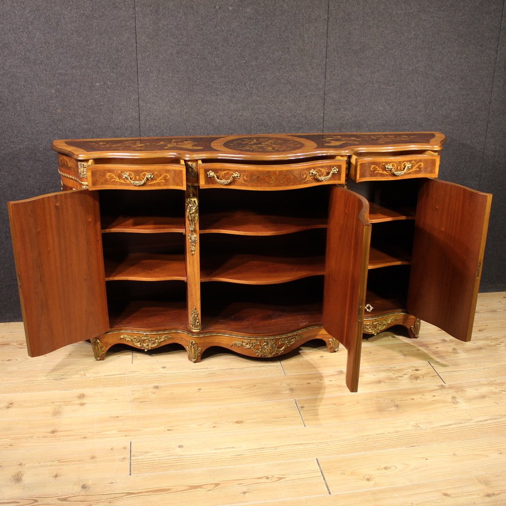 Credenza francese intarsiata del XX secolo-photo-3