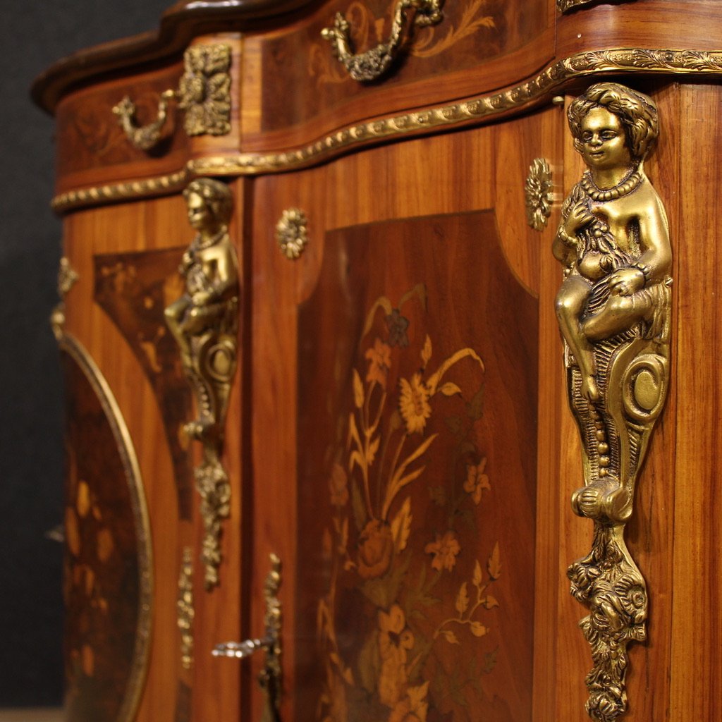 Credenza francese intarsiata del XX secolo-photo-6