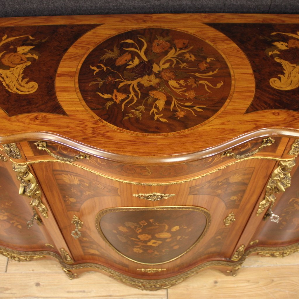 Credenza francese intarsiata del XX secolo-photo-8