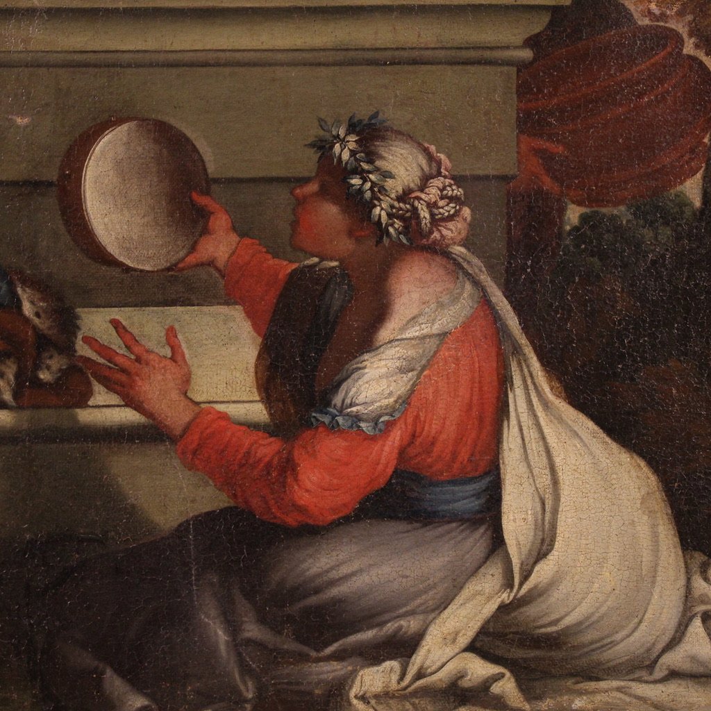 Grande dipinto mitologico del XVII secolo, Baccanale-photo-4