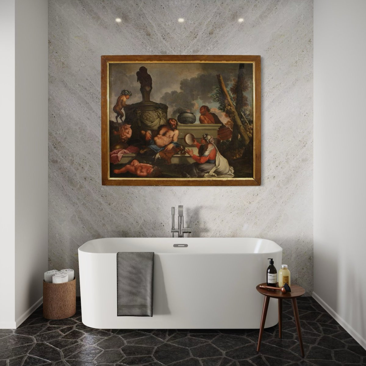 Grande dipinto mitologico del XVII secolo, Baccanale-photo-4