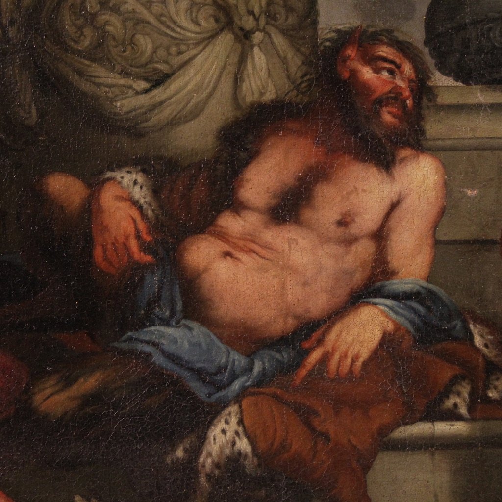 Grande dipinto mitologico del XVII secolo, Baccanale-photo-5