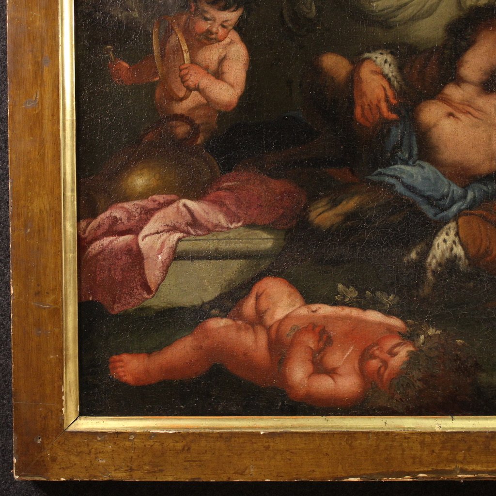 Grande dipinto mitologico del XVII secolo, Baccanale-photo-7