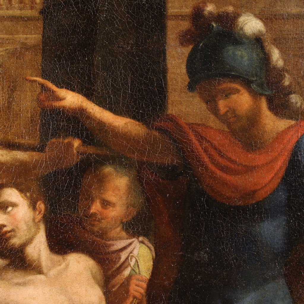 Grande dipinto religioso del XVII secolo, San Sebastiano-photo-7