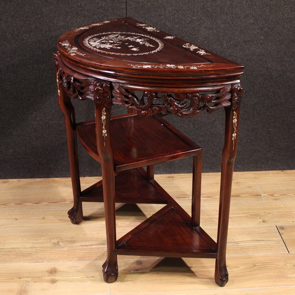 Console cinese intarsiata del XX secolo-photo-3