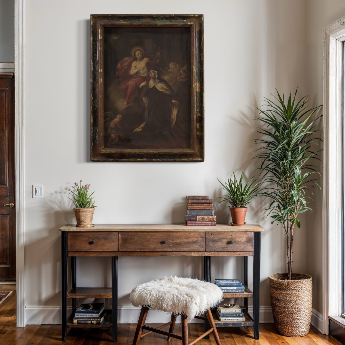 Antico dipinto toscano Santa Maria Maddalena De' Pazzi del XVIII secolo-photo-1