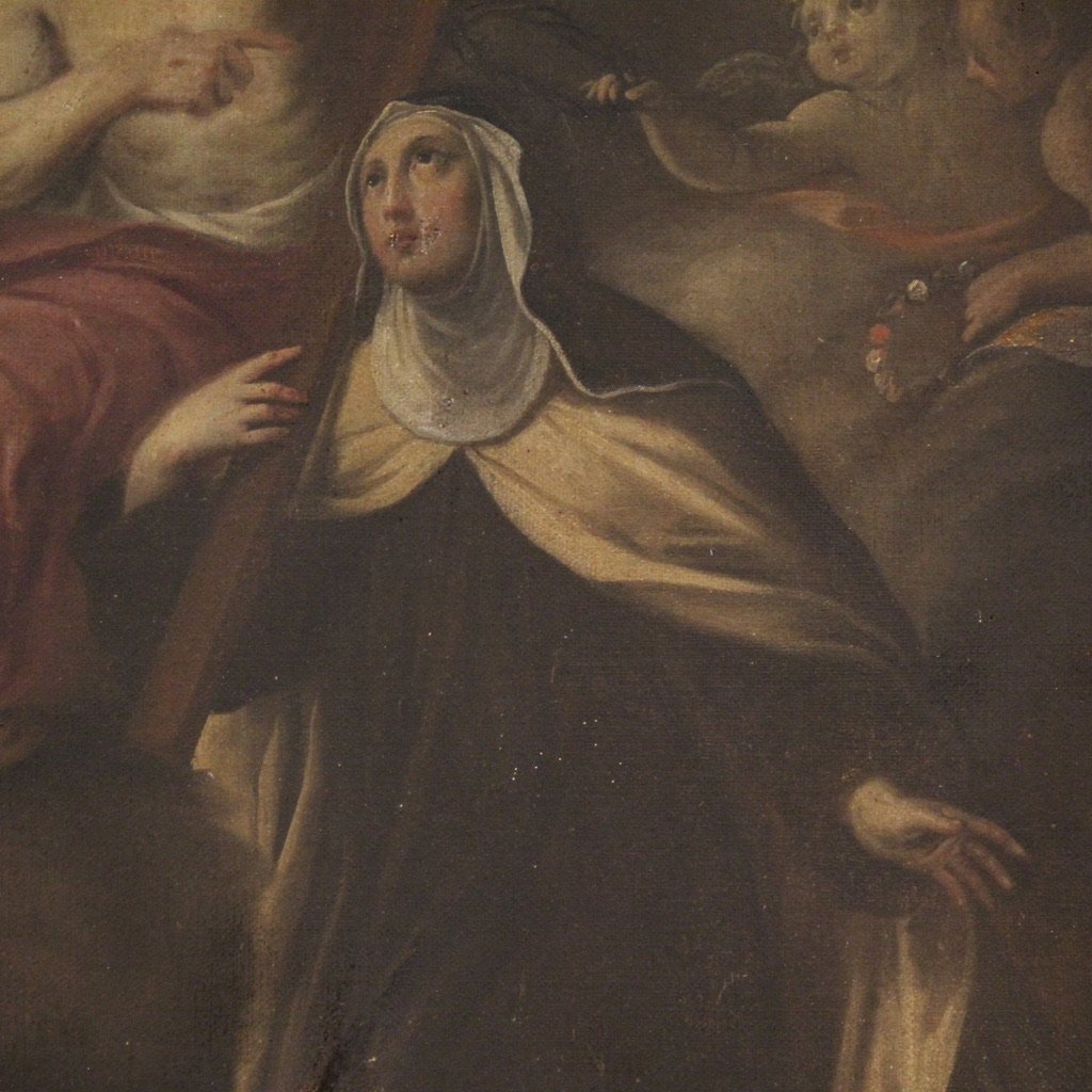 Antico dipinto toscano Santa Maria Maddalena De' Pazzi del XVIII secolo-photo-2