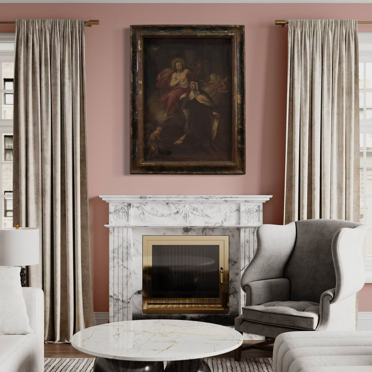 Antico dipinto toscano Santa Maria Maddalena De' Pazzi del XVIII secolo-photo-3