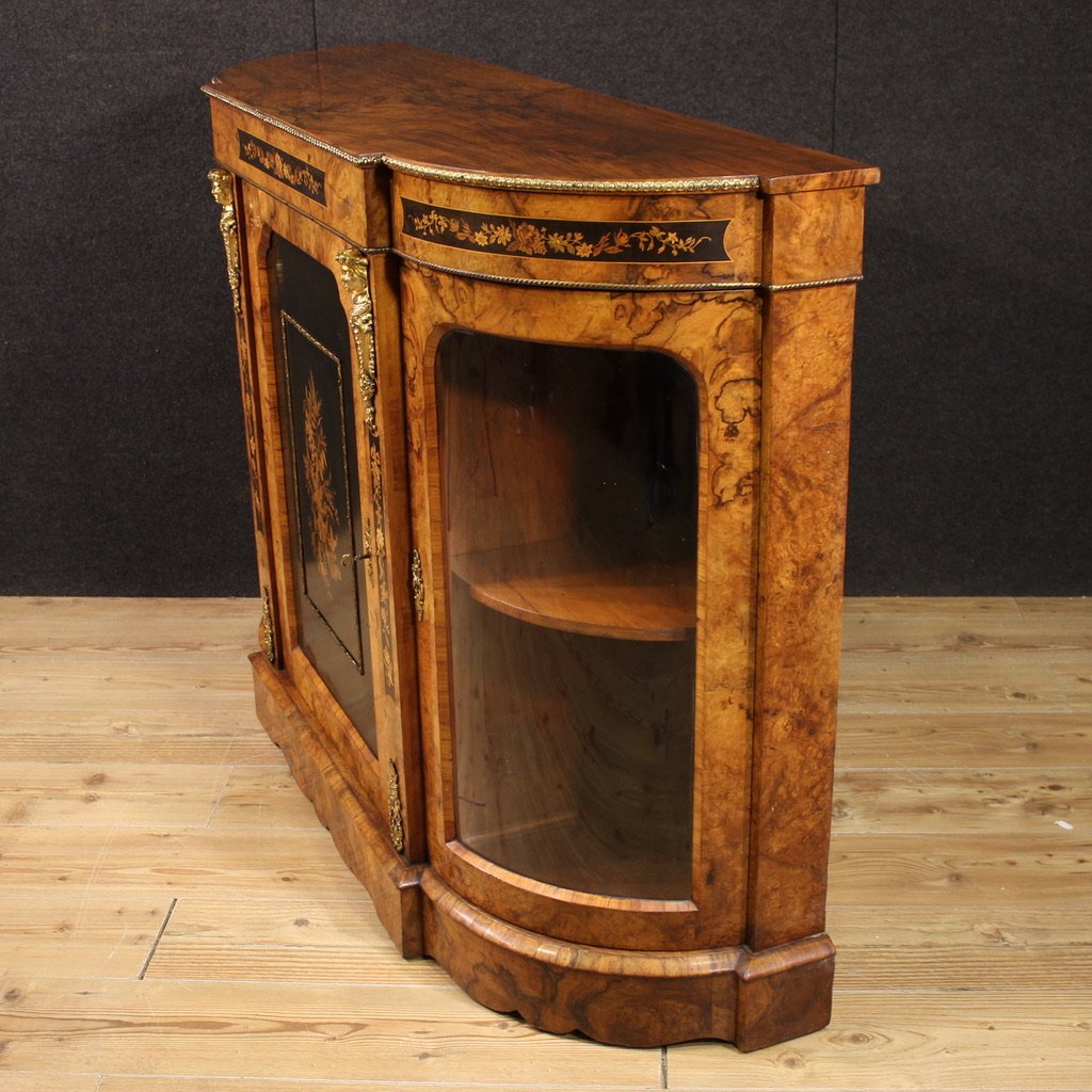 Credenza inglese intarsiata del XX secolo-photo-4