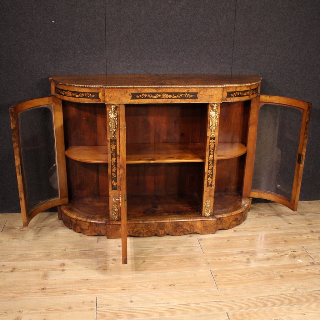 Credenza inglese intarsiata del XX secolo-photo-2