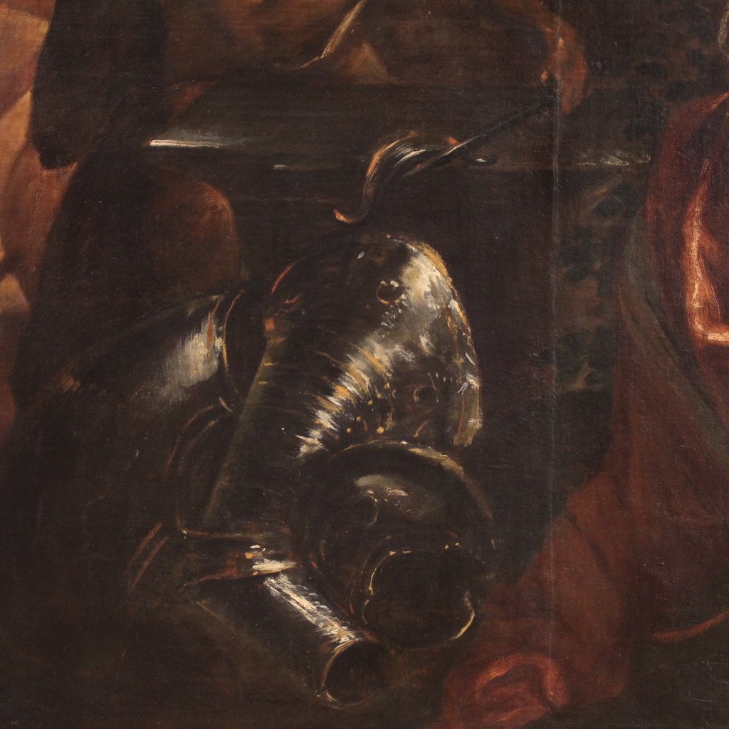 Grande dipinto mitologico del XVII secolo, Venere nella fucina di Vulcano-photo-7