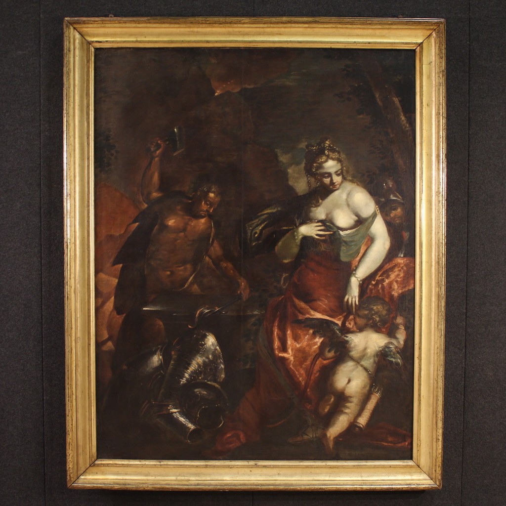 Grande dipinto mitologico del XVII secolo, Venere nella fucina di Vulcano