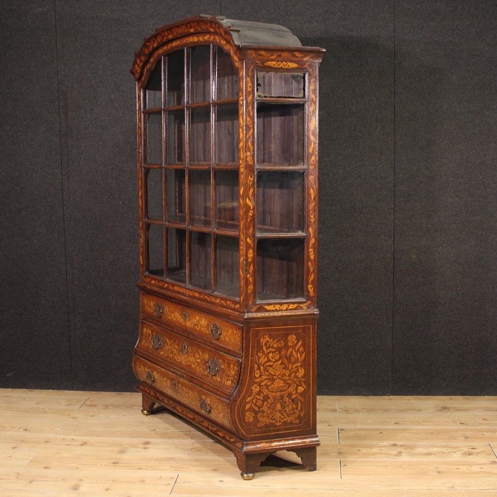 Vetrina olandese intarsiata del XIX secolo-photo-4