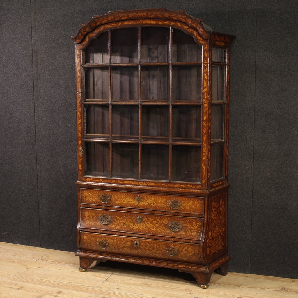 Vetrina olandese intarsiata del XIX secolo-photo-1