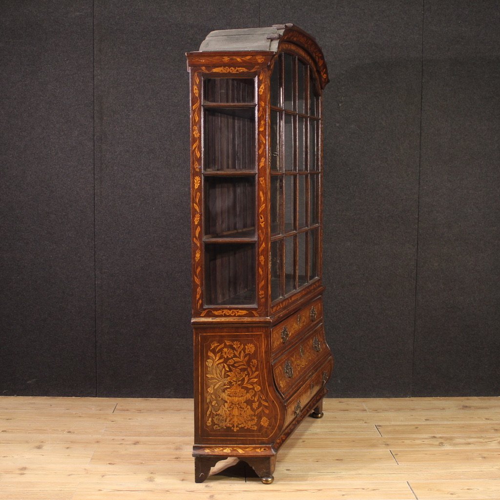 Vetrina olandese intarsiata del XIX secolo-photo-5